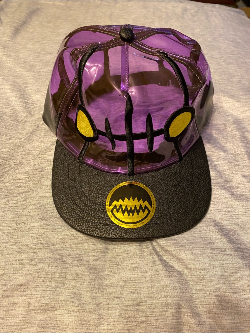 Capumon Pokemon Chandelure Purple Transparent Hat Snapback Cap Headwear OSFM